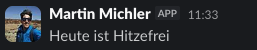 Nachricht vom Bot, mit APP-Badge
